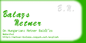 balazs metner business card